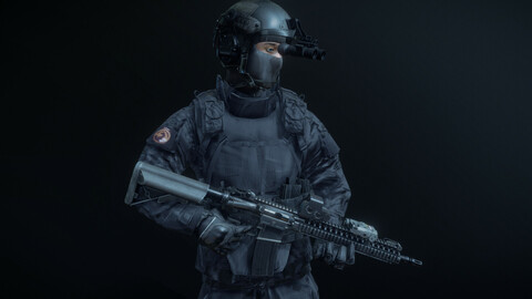 SWAT operator with M4 carbine