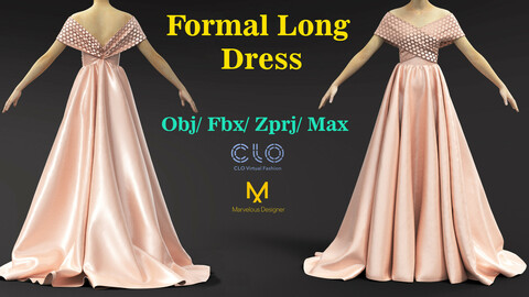 FORMAL LONG DRESS /FBX/ OBJ/ZPRJ/MAX