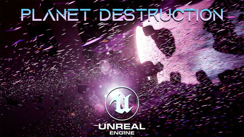 Planet Destruction Space Scene in Unreal Engine 5