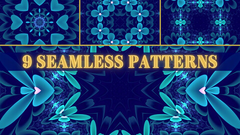 Seamless patterns pack 01 - Amazing blue tiles