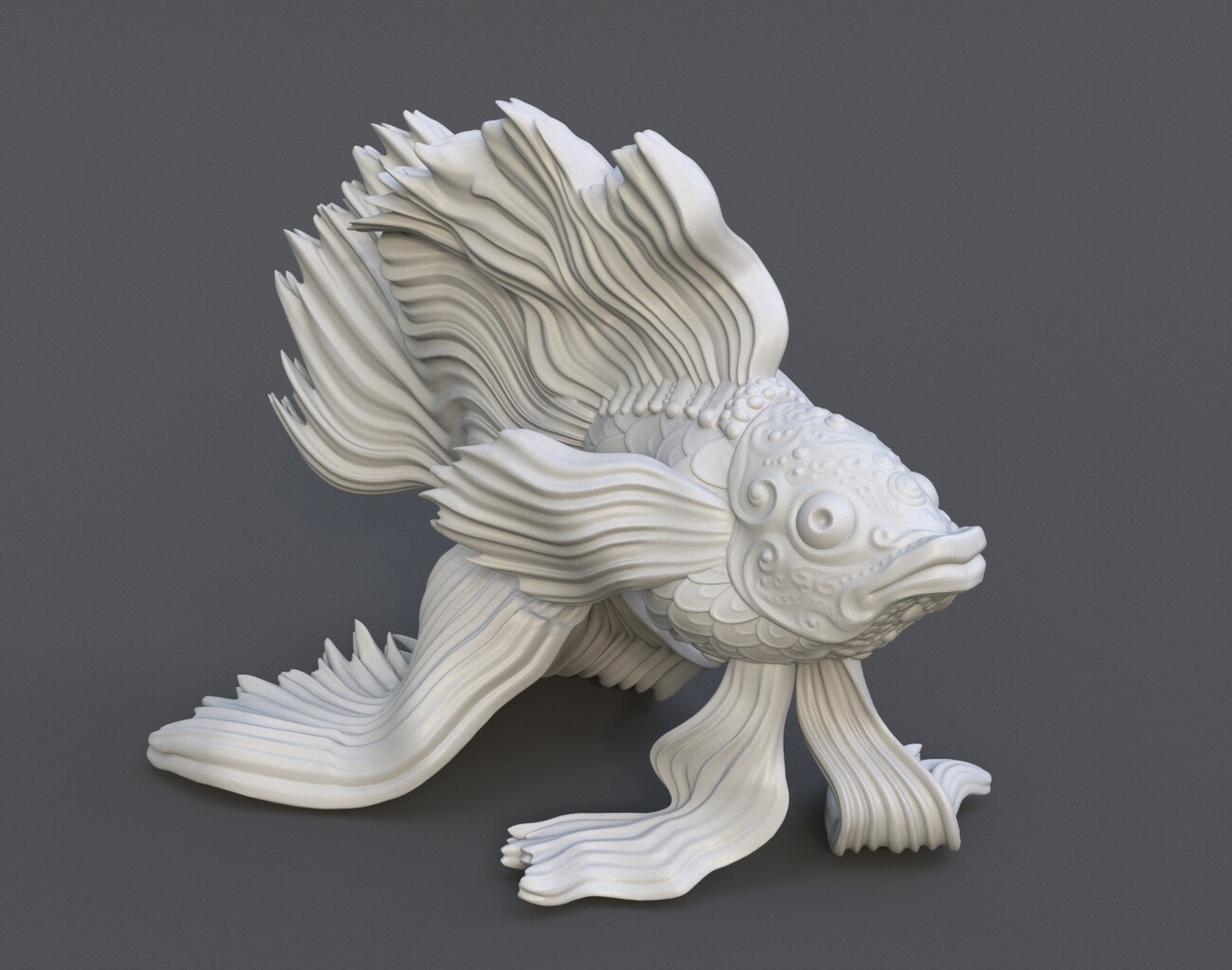Fish Sculpture - 3D Print Model by polunochnik