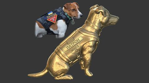 Jack Russell Terrier Patron Ukrainian Dog Landmine Finder 3D print model v2