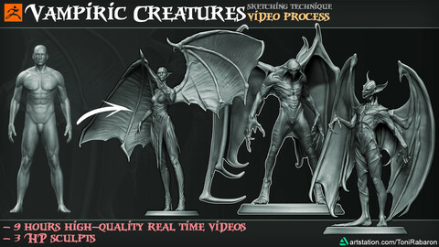 Vampiric Creatures video process | Zbrush sketching technique