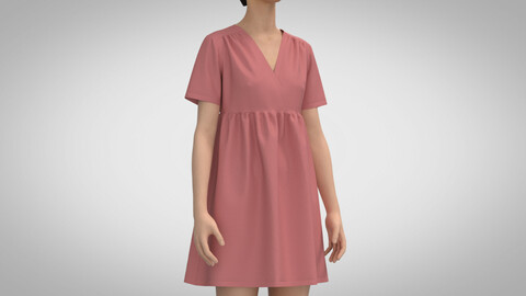 A-line Dress 2, Marvelous Designer, Clo3D +fbx, obj