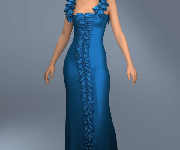 ArtStation Blue Night Dress Resources