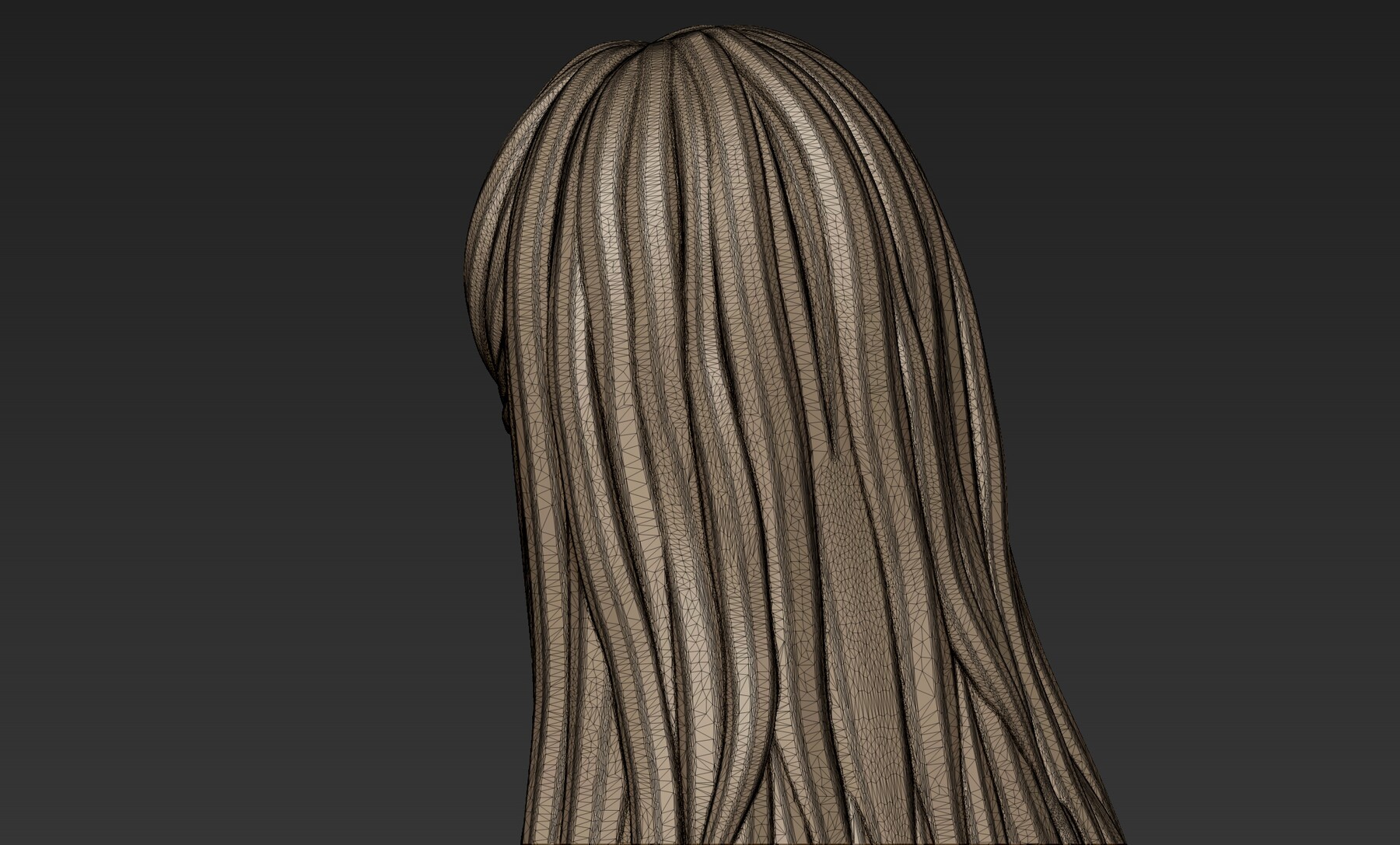 long straight hair 3D model