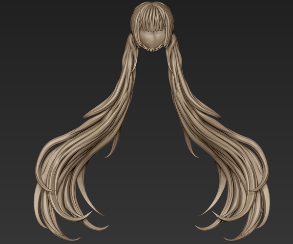 ArtStation - 3d Printable Stylized Hair 06 | Resources