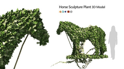 Topiary horse sculpture plant