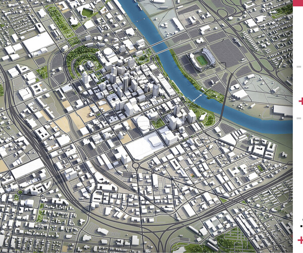 ArtStation Nashville 3D city model Resources