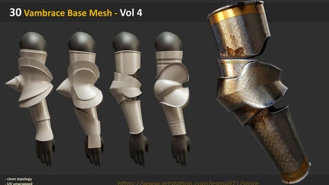 30 Vambrace Base Mesh - Vol 4