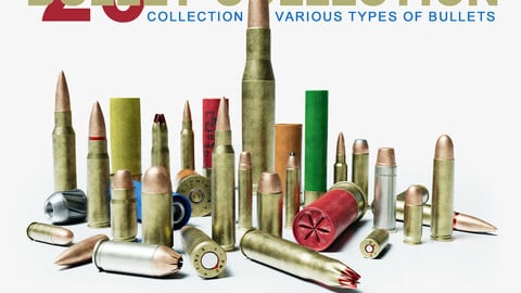 Collection of various types of bullets