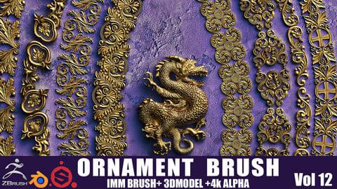Fred's ORNAMENT BRUSH ( IMMBRUSH+3dModels+4kAlphas ) Vol 12