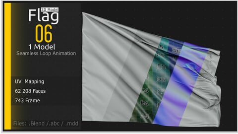 Flag_06 - Seamless Loop Animation