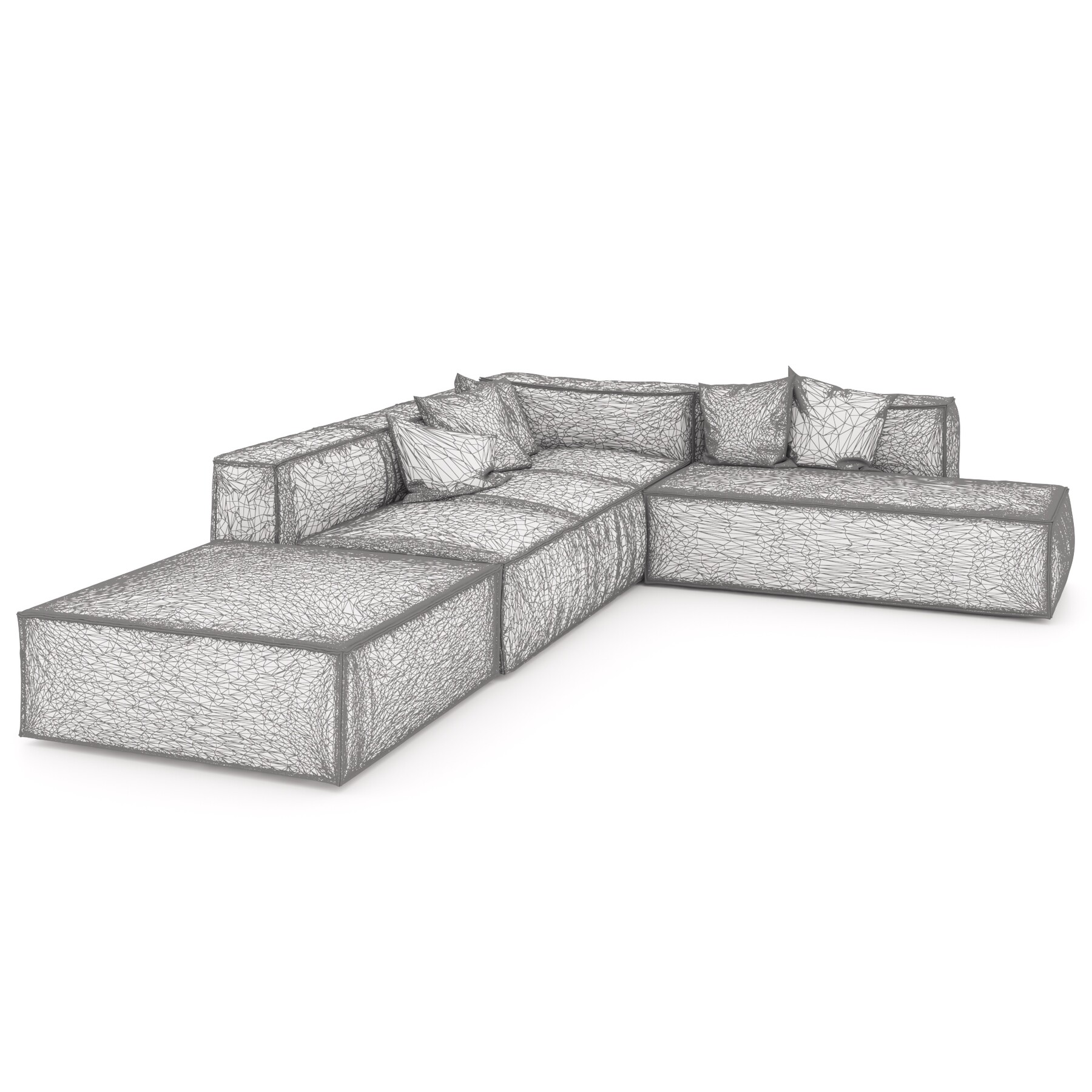 ArtStation Brown leather Corner sectional Sofa Resources