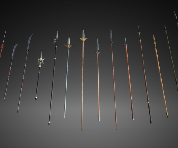 ArtStation - 15 HIGH QUALITY Historical SPEARS | Game Assets