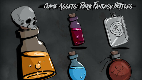 Game Assets: Dark Fantasy Bottles