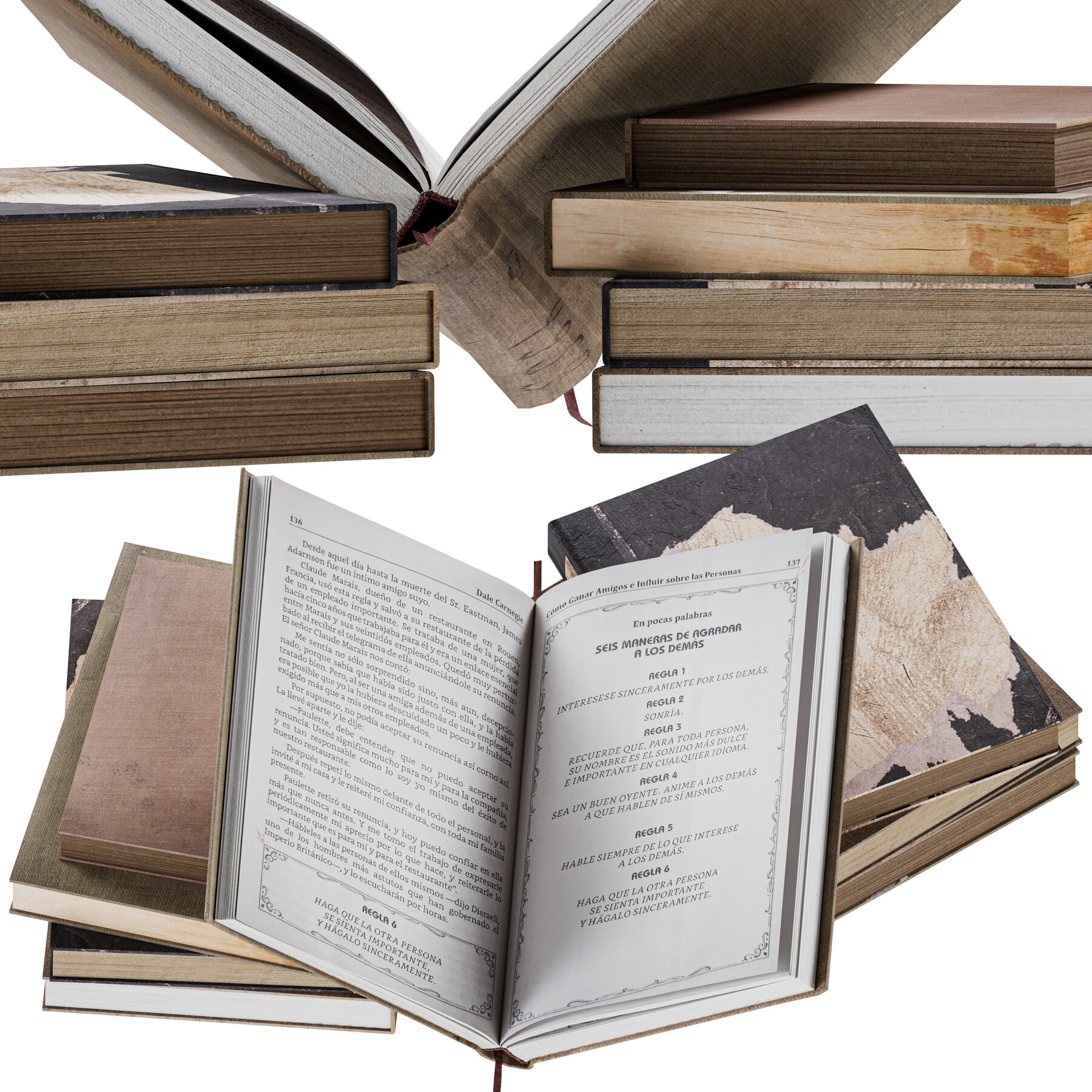 ArtStation - Set of Books 8 - Opened books | Resources