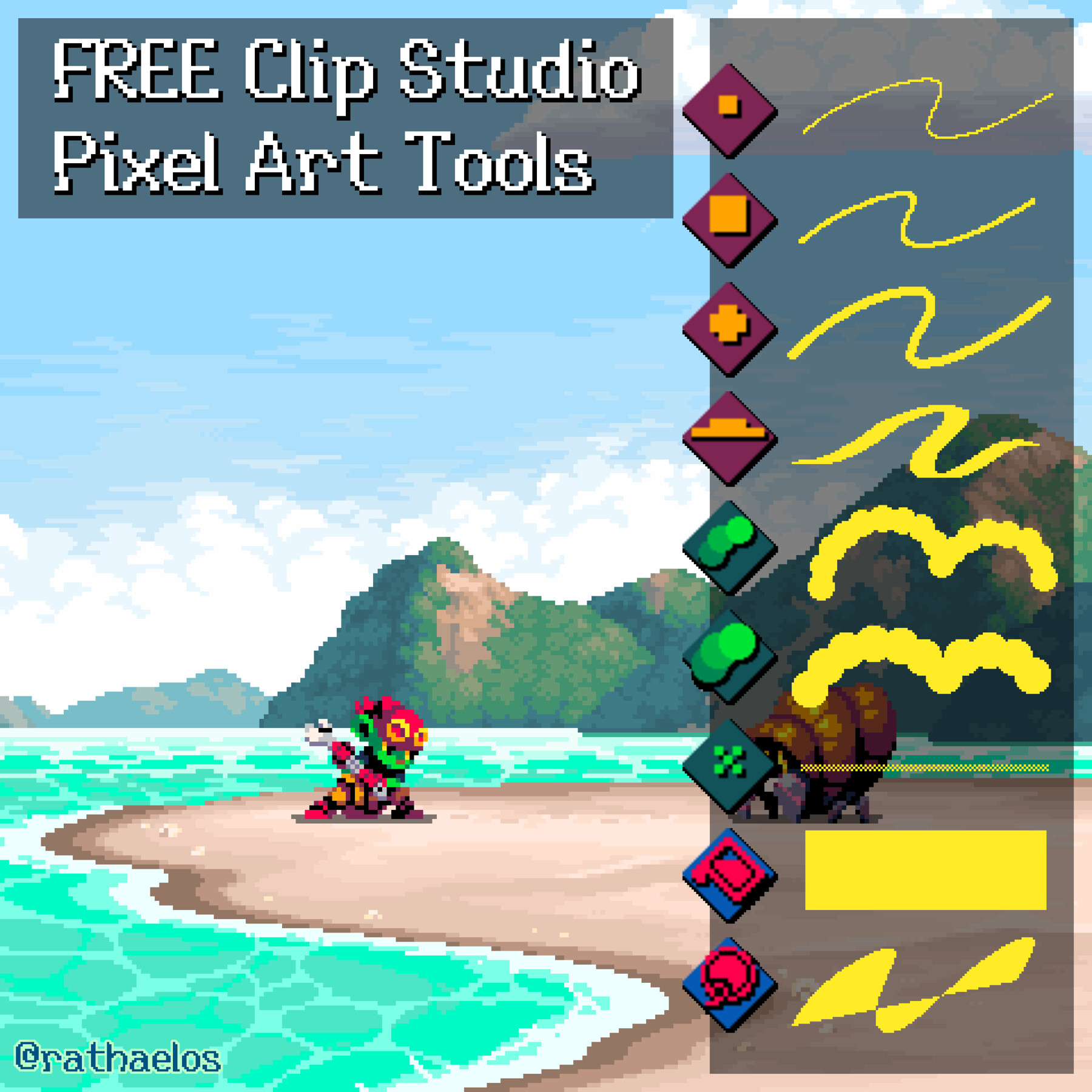 ArtStation - FREE Clip Studio Pixel Art Brushes | Brushes