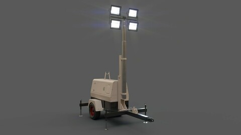 PBR Mobile Light Tower Generator B - White