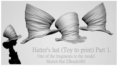 Hatters Hat - Toy model to print  Part 01