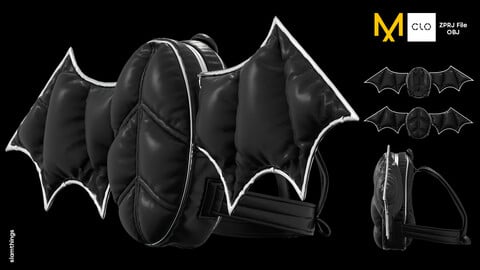 Future Fashion Bag Backpack Wings #001 - Clo3D / Marvelous Designer + OBJ / DIGITAL FASHION / HYPEBEAST / STREET WEAR
