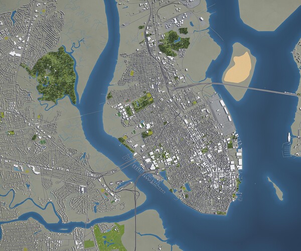 ArtStation - Charleston - South Carolina - 3D city model | Resources