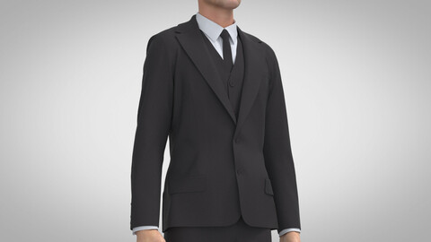 Men Suit, Marvelous Designer, Clo3D +fbx, obj