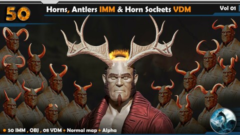 50 Horns, Antlers IMM & Horn Sockets VDM    _Vol 01