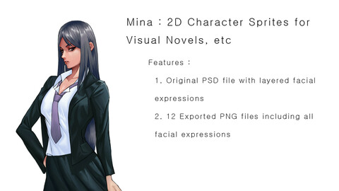Mina : 2D Character Sprites for Visual Novel, etc