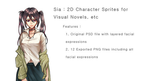 Sia : 2D Character Sprites for Visual Novel, etc