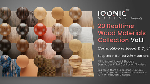20 Realtime Wood Materials Collection Vol01 By IqonicDesign