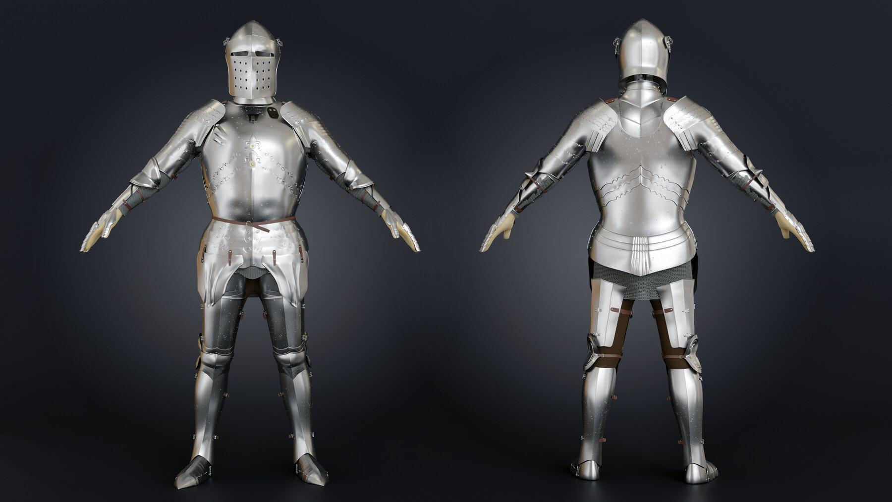 Artstation - Composed Armor + Sword + Shield   Daz3d   .blend .fbx .obj 