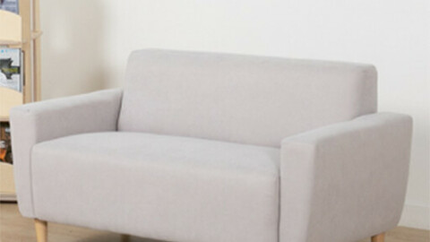 Latte 2 seater fabric sofa