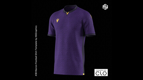 Macron Football Shirt for CLO3D & Marvelous Designer