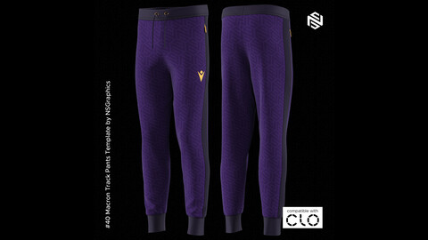 Macron Track Pants for CLO3D & Marvelous Designer