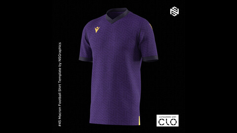 Macron Football Shirt for CLO3D & Marvelous Designer