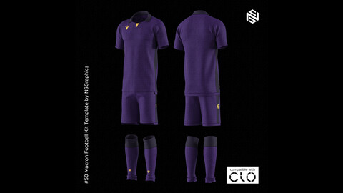 Macron Football Kit for CLO3D & Marvelous Designer