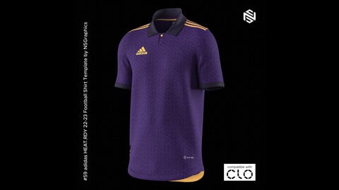 adidas HEAT.RDY 22-23 Football Shirt for CLO3D & Marvelous Designer