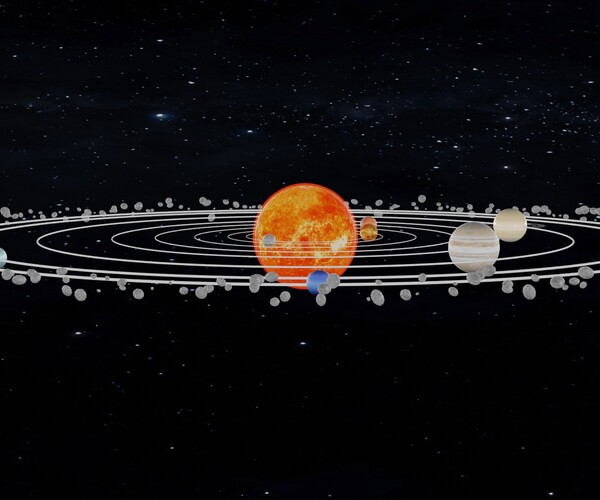 ArtStation - Animated beautiful solar system With Kuiper Belt 3D model ...