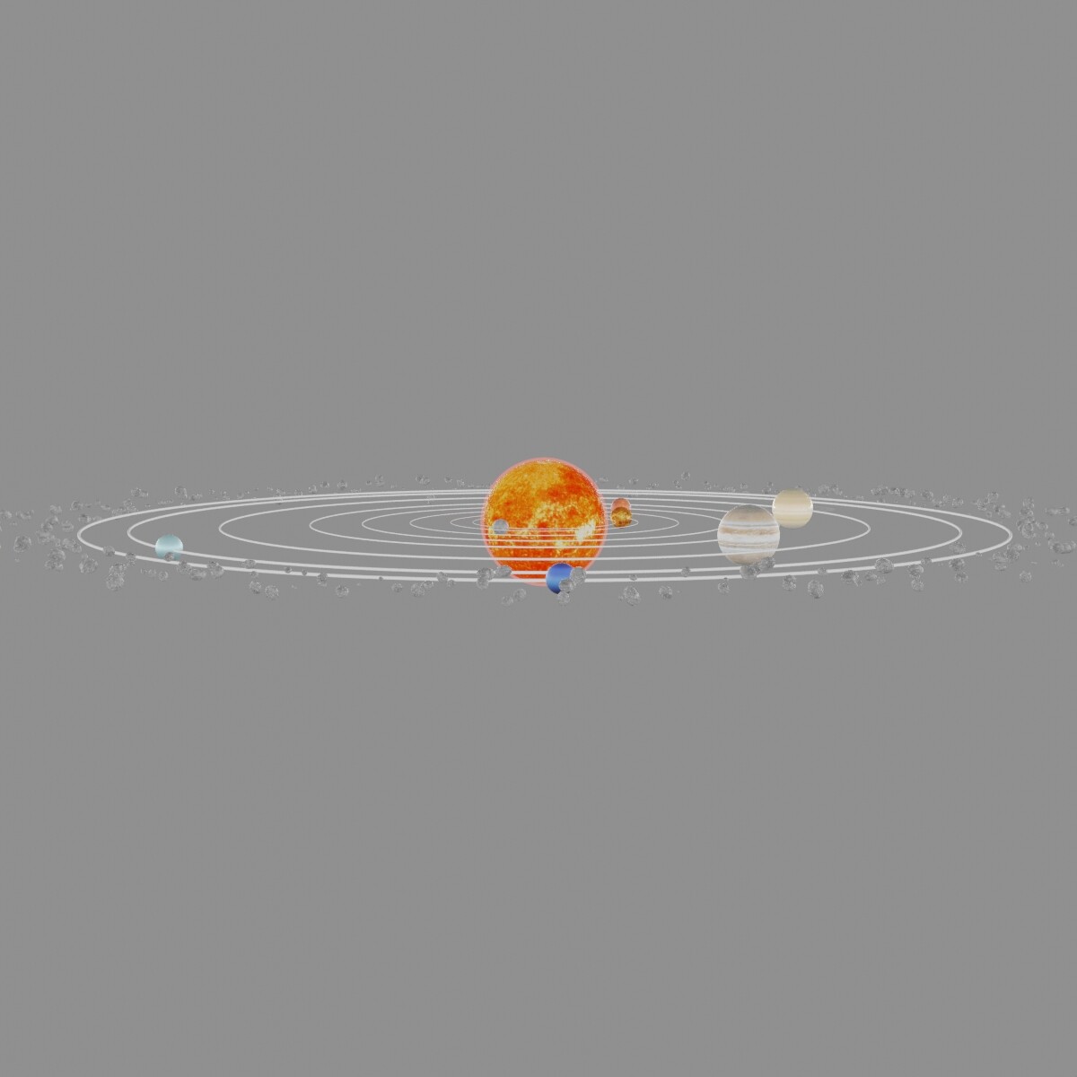 Artstation Animated Beautiful Solar System With Kuiper Belt 3d Model Resources 0876