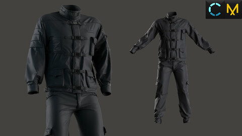 Men's Uniform Marvelous designer/clo3d Project (ZPRJ) + OBJ