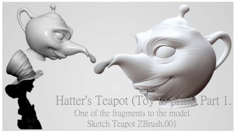 Hatter's Teapot - Toy model to print Part 01 Free 3D print model