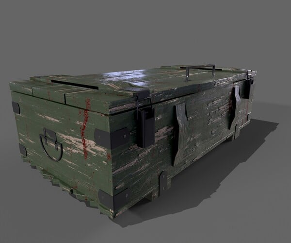 ArtStation - Rifle Wooden Crate Military Ammo Box Low Poly 3D Model ...