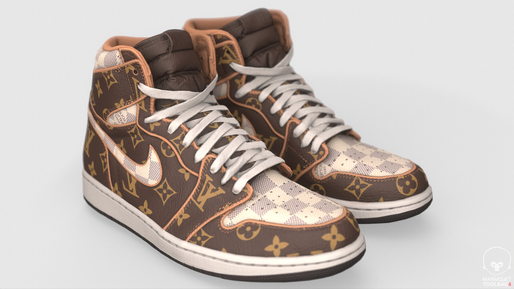 Louis Vuitton x Nike Air Jordan 1 Retro High footwear shoes streetwear  character clothing