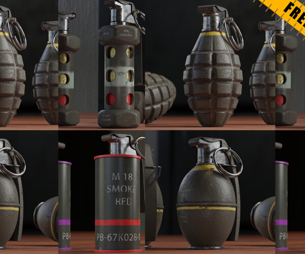 ArtStation - Free Grenades | Game Assets