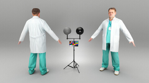 Male doctor in uniform ready for animation 370