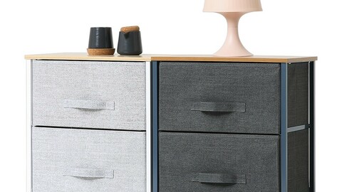 Rich fabric chest of drawers