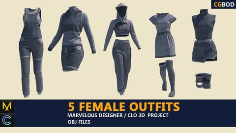 female outfits / Clo3d / Marvelous Designer / woman