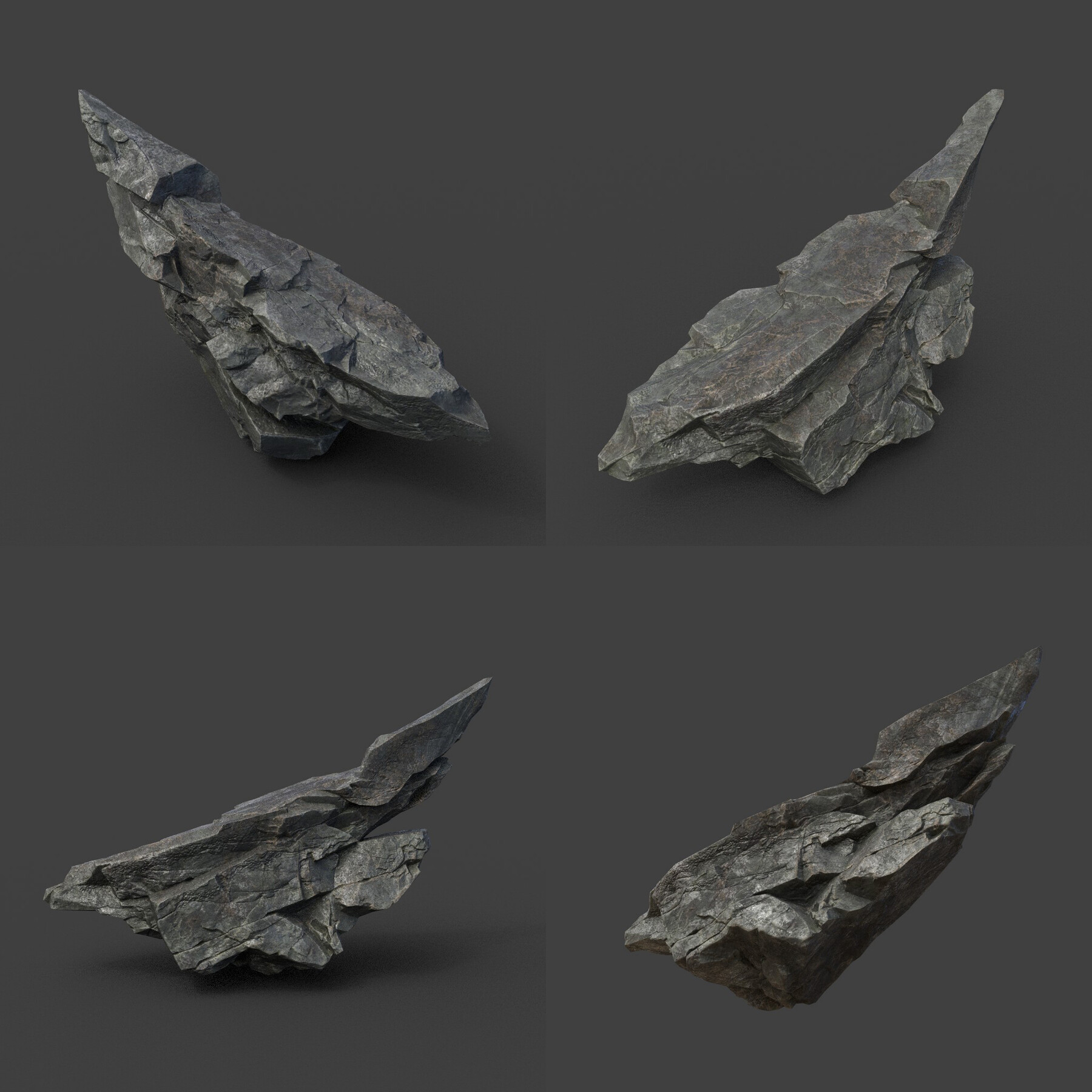 ArtStation - Low poly Black Sharp Rock 210226