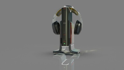 3D model wireless headphones system